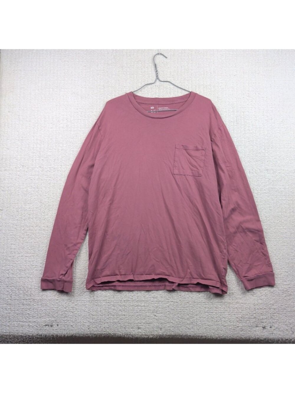 Tentree Organic Cotton Long Sleeve Pocket T-Shirt Men Sz XL Burgundy Red Outdoor